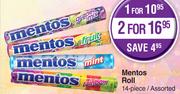 Mentos Roll Assorted- For 1 x 14 Piece