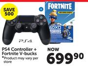 PS4 Controller + Fortnite V-Bucks