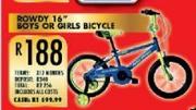 Rowdy 16" Boys Or Girls Bicycle