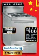Kelvinator4 Plate Stainless Steel Stove