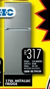KIC 170Ltr Metallic Fridge