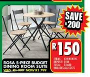 Rosa 5 Piece Budget Dining Room Suite