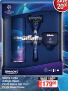 Gillette Mach3 Turbo 3-Blade Razor Plus Shave Gel 75ml Plus Blade Cover