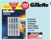 Gillette Fusion 5 Pro Glide 5 Blade Cartridges Value Pack (12 Pack)-Per Pack