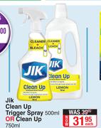 Jik Clean Up Trigger Spray 500ml Or Clean Up 750ml-Each