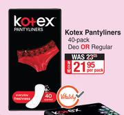 Kotex Pantyliners (Deo Or Regular)-40's Per Pack