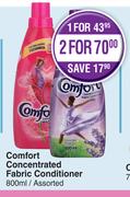 Comfort Concentrated Fabric Conditioner Assorted-800ml Each