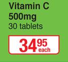 Lifestyle Nutrition Vitamin C 500mg-30 Tablets Each