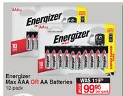 Energizer Max AAA Or AA Batteries-12 Per Pack