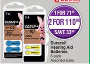 Duracell Hearing Aid Batteries 6 Pack-For 2 