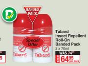 Tabard Insect Repellent Roll On Banded Pack-2x70ml Per Pack