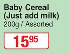 Purity Baby Cereal (Just Add Milk) Assorted-200g