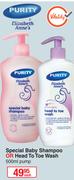 Purity  & Elizabeth Annes's Special Baby Shampoo Or Head To Toe Wash Pump-500ml Each