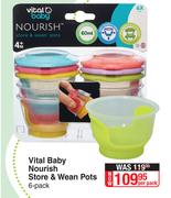 Vital Baby Nourish Store & Wean Pots-6 Pack Per Pack