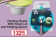 Tomme Tippee Feeding Bowls With Travel Lid And Feeding Spoon-Each