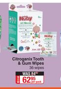 Nuby Citroganix Tooth & Gum Wipes-36's Wipes Per Pack
