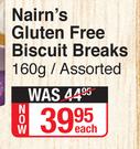 Nairn's Gluten Free Biscuit Breaks Assorted-160g Each
