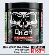 USN Qhush Hyperdrive Pre-Workout Assorted-210g 