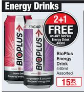 Bioplus Energy Drink Assorted-440ml Each
