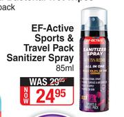 EF Active Sports & Travel Pack Sanitiser Spray-85ml  