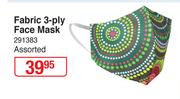 Fabric 3 Ply Face Mask Assorted 