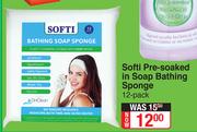 Softi Pre Soaked In Soap Bathing Sponge 12 Pack