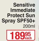 Nivea Sun Sensitive Immediate Protect Sun Spray SPF50+-200ml Each