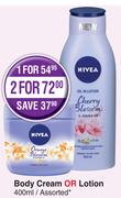 Nivea Body Cream Or Lotion Assorted-2 x 400ml