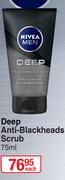 Nivea Men Deep Anti Blackheads Scrub-75ml Each