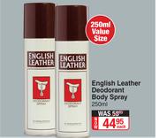 English Leather Deodorant Body Spray-250ml Each