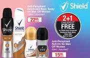 Shield Anti-Perspirant Roll-On For Men Or Women Assorted-50ml Each