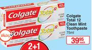 Colgate Total 12 Clean Mint Toothpaste-75ml Each