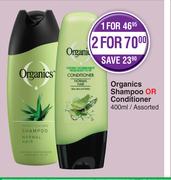 Organics Shampoo Or Conditioner Assorted-400ml Each