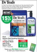 Dr.Teal's Pure Epsom Salt Soaking Solution 1.36Kg Or Body Wash With Pure Epsom Salt 710ml-Each