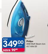 Philips 2000 Watt Steam Iron GC1436/20-Each