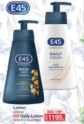 E45 Lotion 400ml Or Daily Lotion 500ml-Each