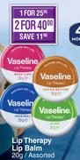 Vaseline Lip Therapy Lip Balm Assorted-For 2 x 20g