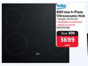 Beko 600mm 4-Plate Vitroceramic Hob