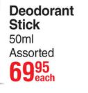 Nivea Deodorant Stick  Assorted-50ml Each