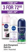 Nivea Anti-Perspirant Roll-On Assorted-For 1 x 50ml