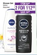 Nivea Shower Gel Assorted-For 2 X 500ml