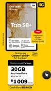  Samsung Galaxy Tab S8+ 5G Enabled-Mobile Internet Platinum