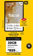 Samsung Galaxy Tab S8 5G Enabled-Mobile Internet Platinum