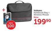 Volkano Notebook Bag + Wireless Mouse