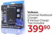 Volkano Universal Notebook Charger 8 Various Charge Tips Included