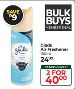 Glade Air Freshener-For 2 x 180ml