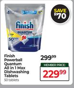 Finish Powerball Quantum All In 1 Max Dishwashing Tablets-50 Tablets