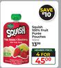 Squish 100% Fruit Puree Pouches-For 4 x 110ml
