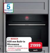 Bosch 600mm Built-In Microwave CMG7241B1 