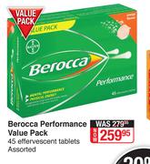 Bercocca Performance Value Pack 45 Effervescent Tablets Assorted